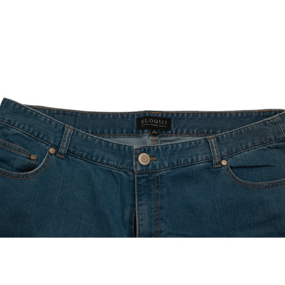 Eloquii wide leg high rise‎ jeans boho hippie fringe embroidery sz 16 - Picture 3 of 8